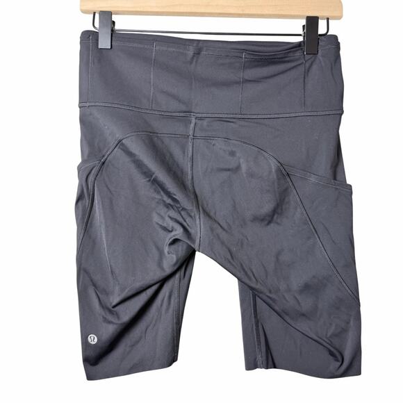 Lululemon Fast and Free 10” High Rise Bike Shorts Nulux Black Women’s Size 8 - Picture 2 of 8